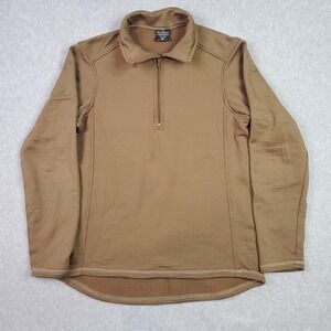Beyond Clothing Sweater Men's Med Brown Fleece Quarter Zip CLS PCU Made USA